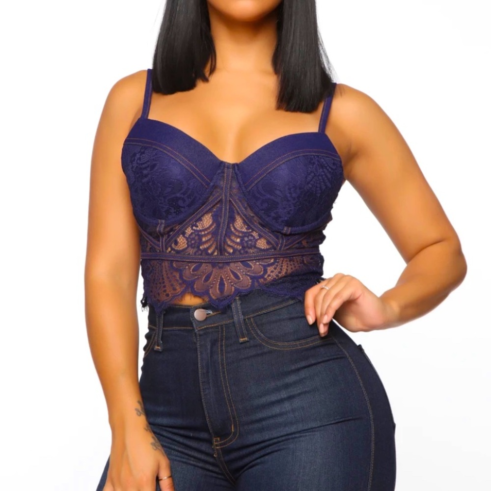 Don’t Blame Me Bustier Top in blue